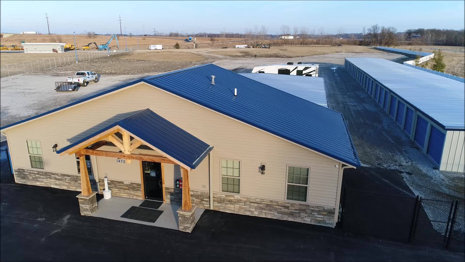 Blue Door Storage facility aerial view