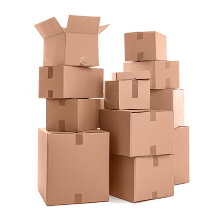 stacked cardboard boxes for storage - Collinsville IL